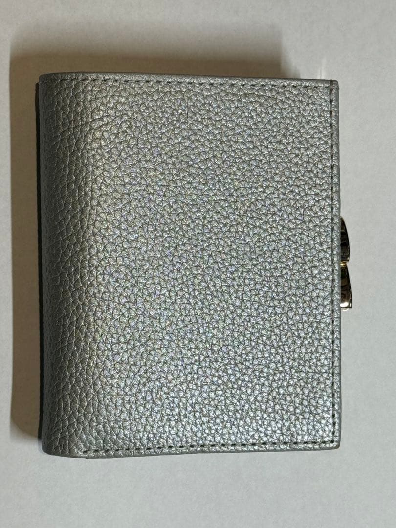 皇居　シルバー　二つ折り　がま口　財布
