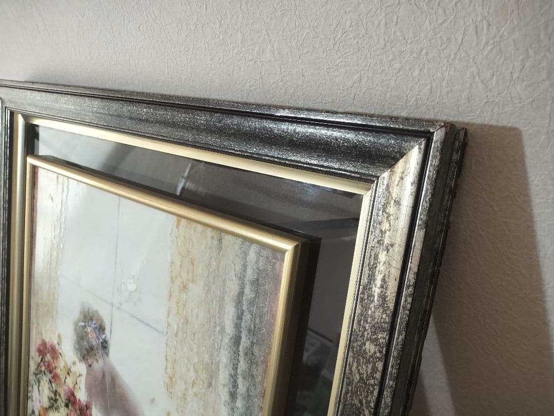 バレエ少女 額装 陶板画 大型　飾り物　陶磁