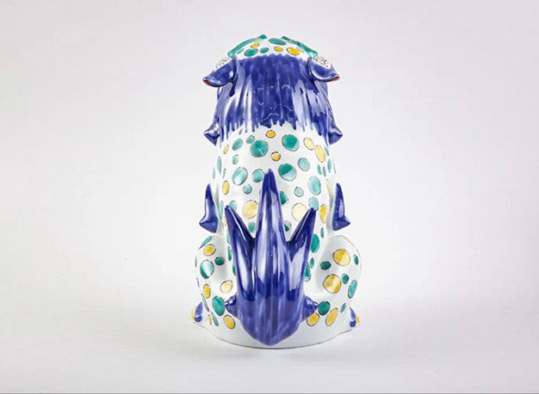 其泉窯 古伊万里様式 色絵獅子 置物・あ・うん 2個セット 木箱付き 高級品