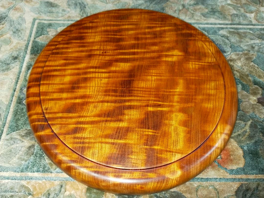 ♥お盆♥　栃　虎杢　♥　くり貫き　骨董　古玩