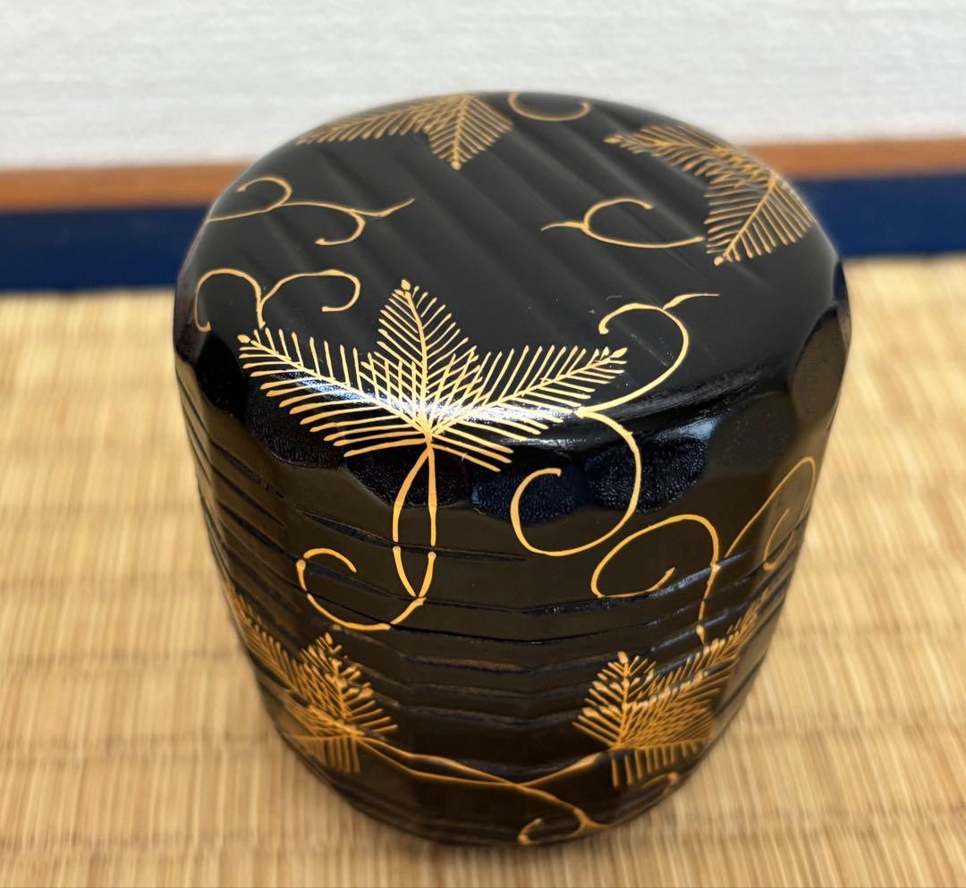 茶道具 棗 中棗 松唐草蒔絵 折撓 輪島塗 陽斎