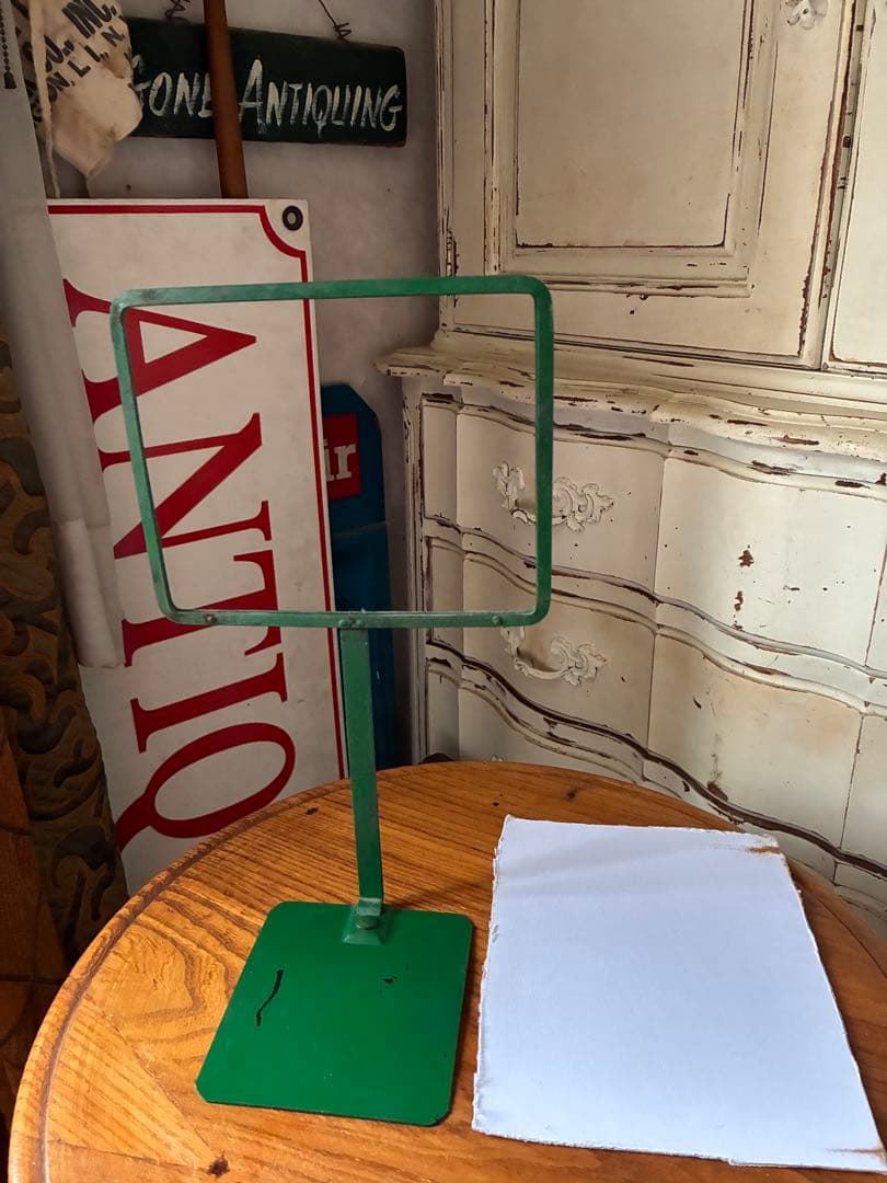 フランス　アンティーク　メタル　ディスプレイ　フォト　ポップ　スタンド　写真立て