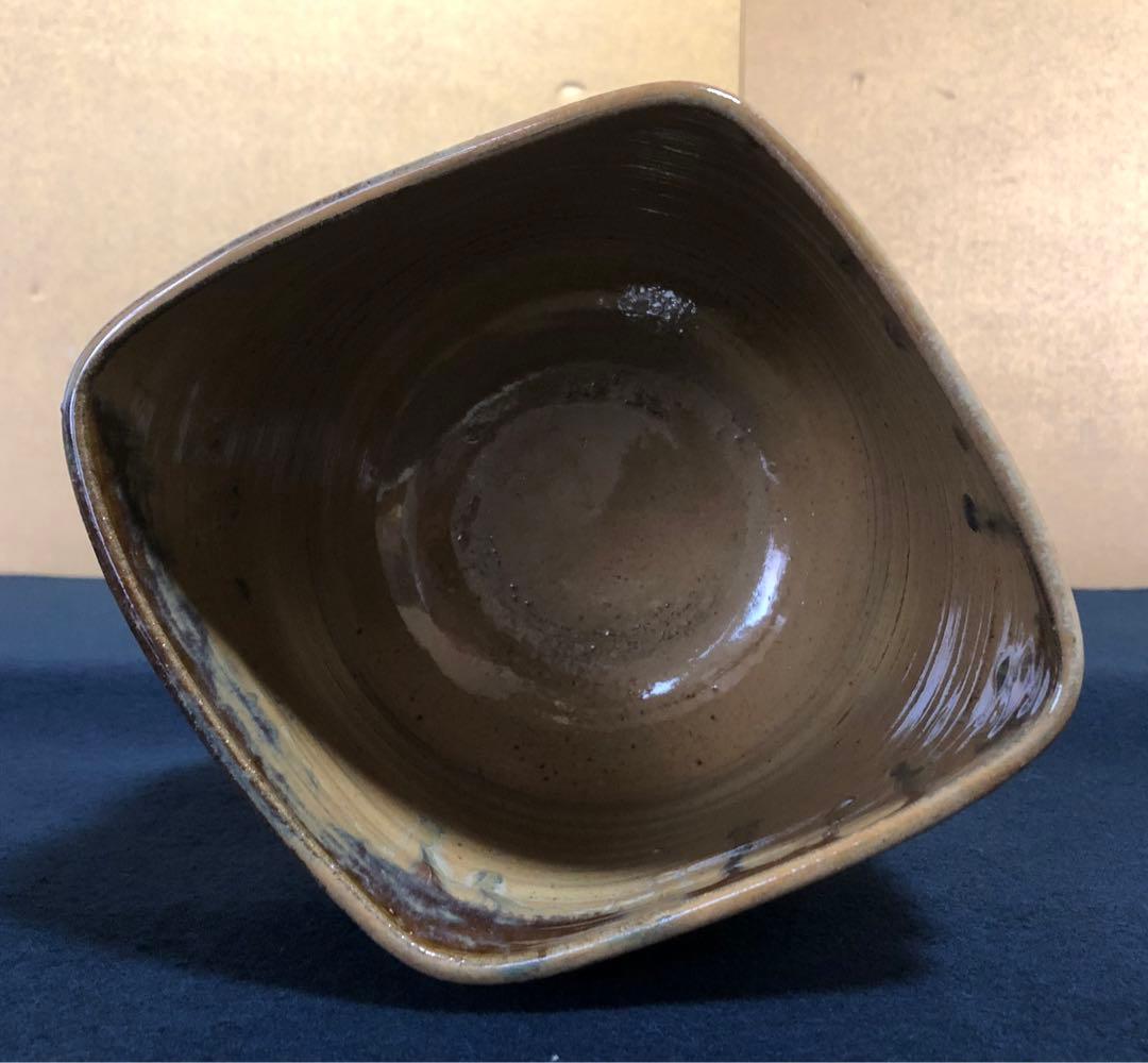 《R》茶道具 高取釉 菱形水指 森岡壽祥造 共布 共箱　251020い4