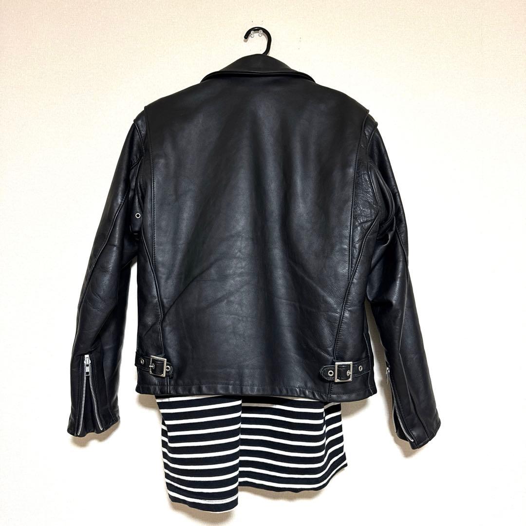 美品✨schott 642 レザージャケット　シングルライダース　牛革　38 黒