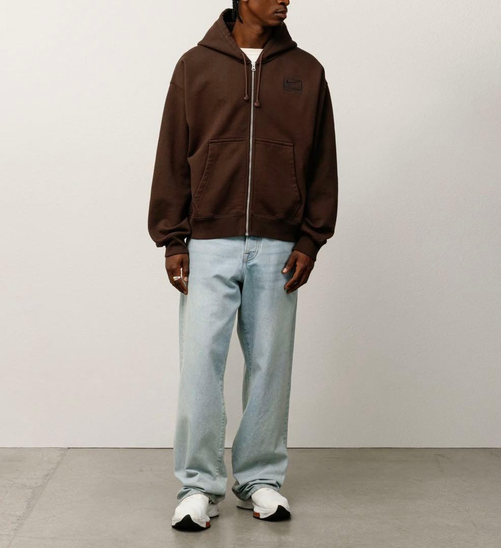 STÜSSY x ナイキ フルジップウォッシュ加工フリースパーカーLサイズ新品