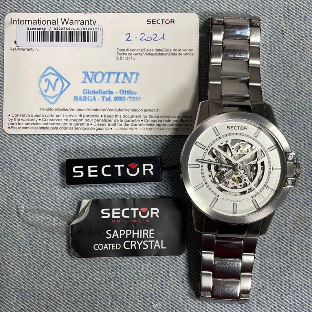 セクター腕時計　スケルトン　自動巻