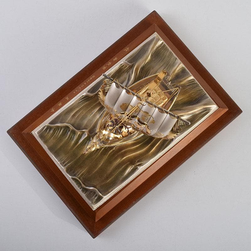 関武比古造　銀製　STERLING980　宝船　大阪尚美堂木箱　F　R9406H