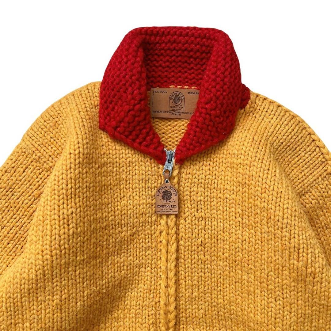 CANADIAN SWEATER　バイカラー　カウチン　ハンドニット　カナダ製