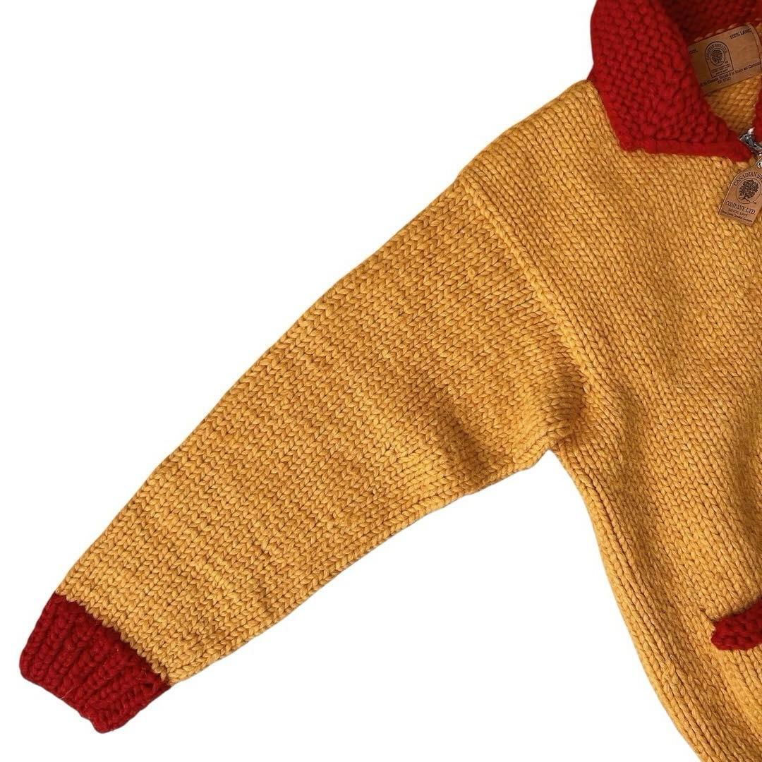 CANADIAN SWEATER　バイカラー　カウチン　ハンドニット　カナダ製