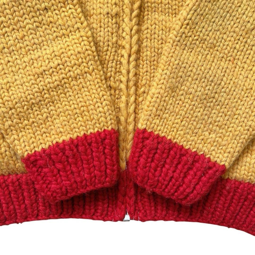 CANADIAN SWEATER　バイカラー　カウチン　ハンドニット　カナダ製