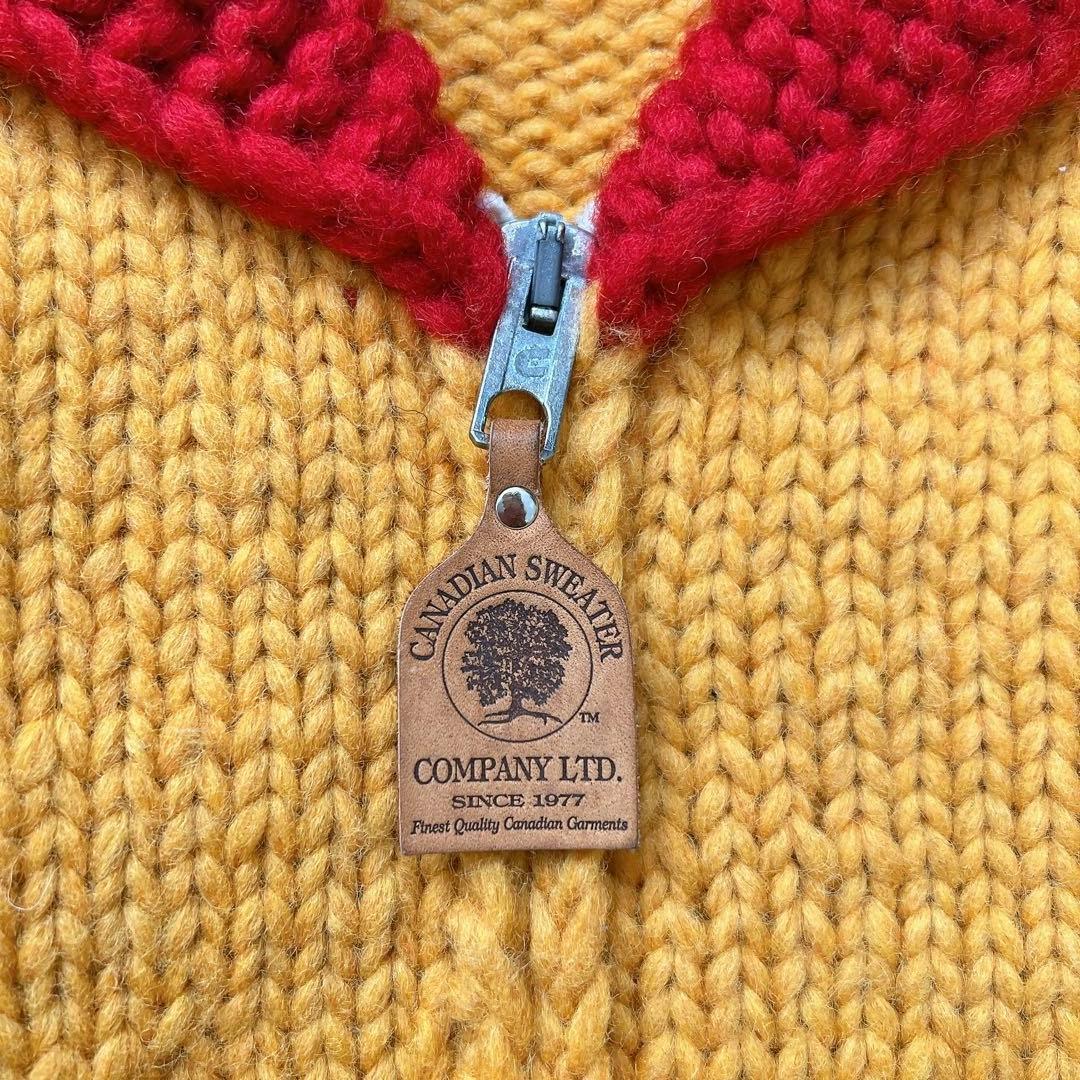 CANADIAN SWEATER　バイカラー　カウチン　ハンドニット　カナダ製