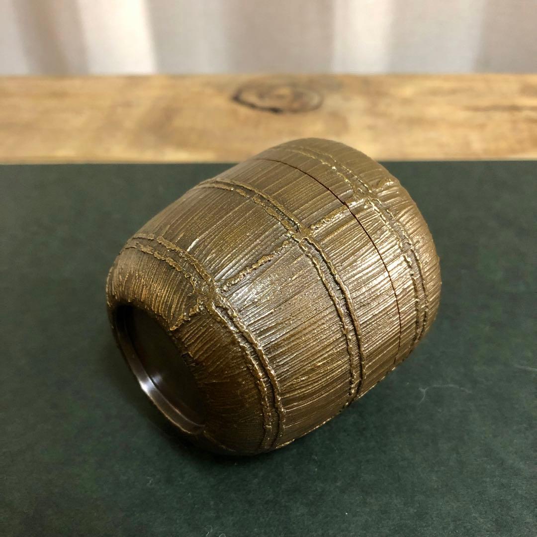 大岡緑作 鵬雲斎好 稲穂絵俵棗 共箱 茶道具 銀地