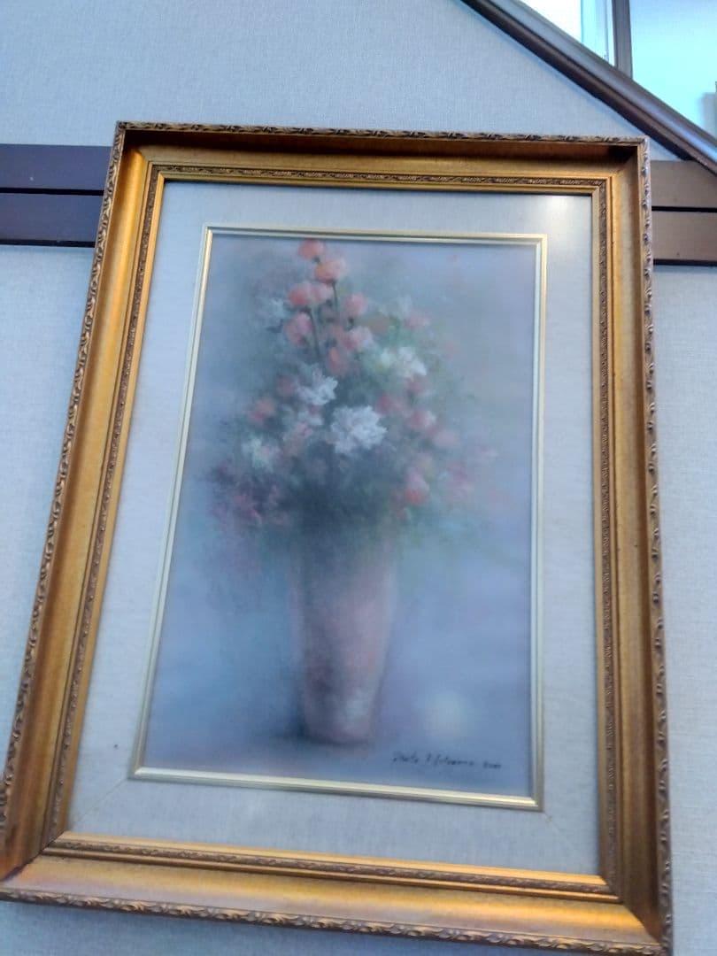 花瓶のパステル画