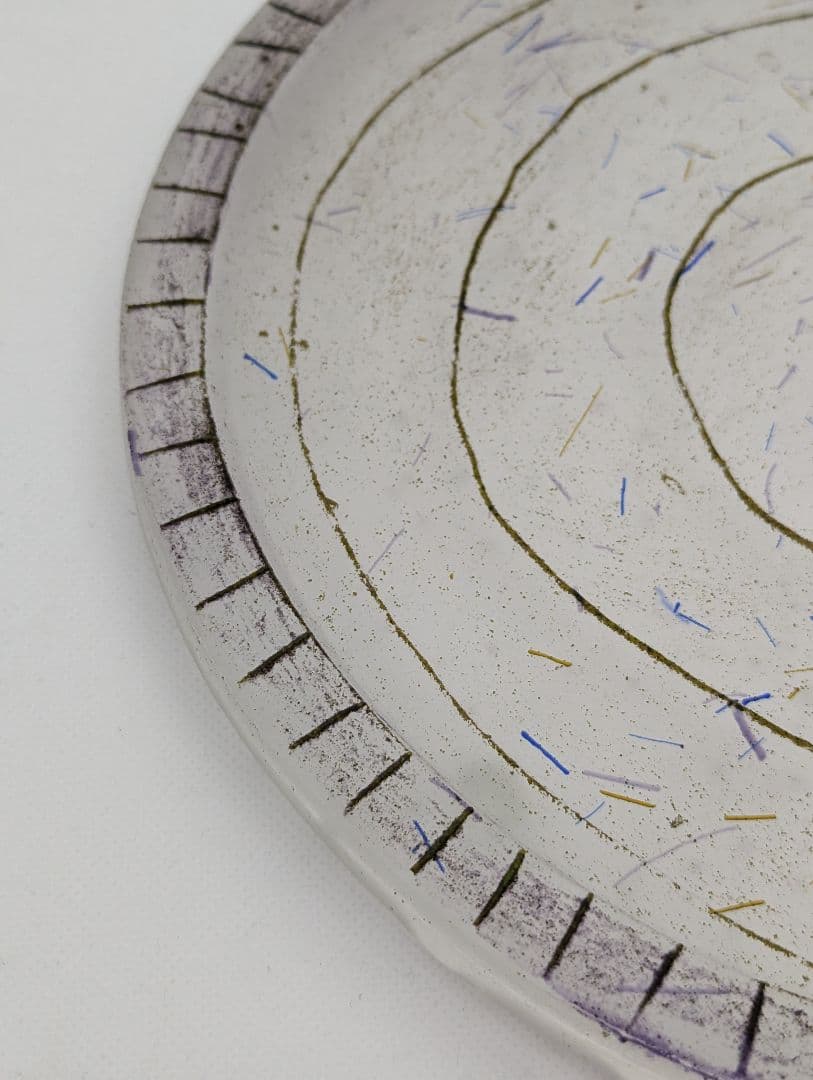 扇田克也　ガラス皿　未使用品