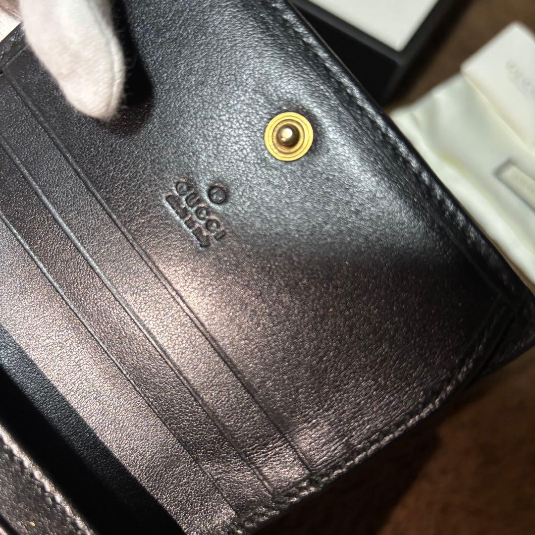GUCCIマーモント　折りたたみ財布　ブラック