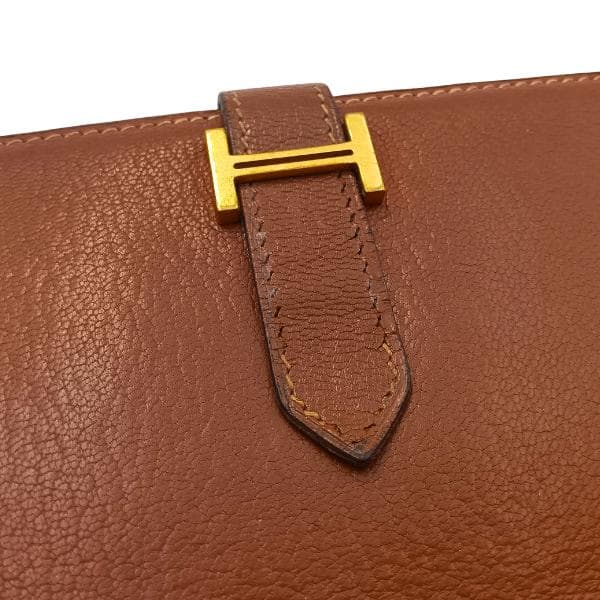 エルメス ベアン 長財布 二つ折り Hロゴ レザー 0056