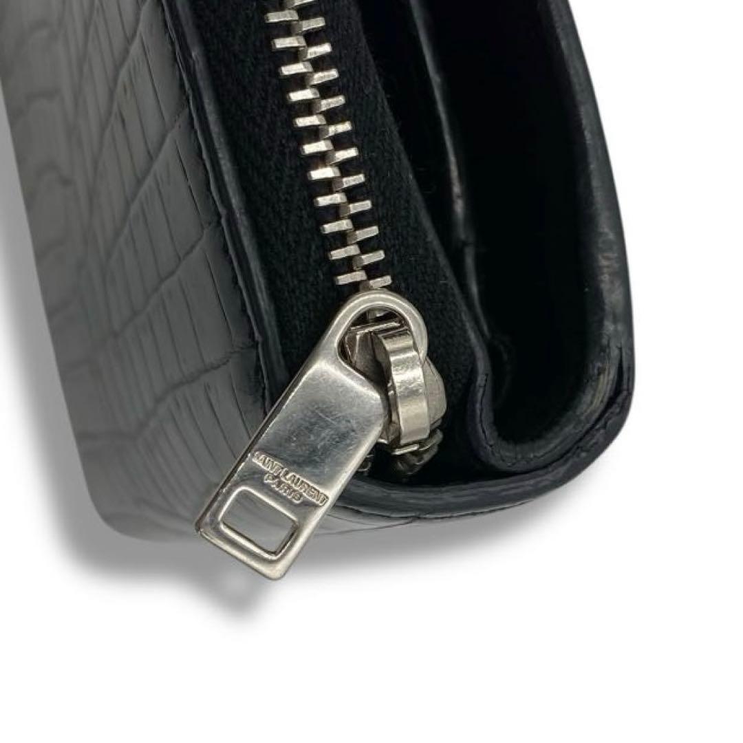 美品 サンローラン YSL カサンドラ レザー 財布 折財布 ウォレット 型押し