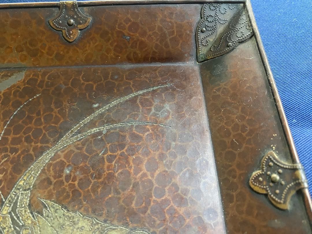 銅蟲　青霞堂造　海老菓子器　銅製品