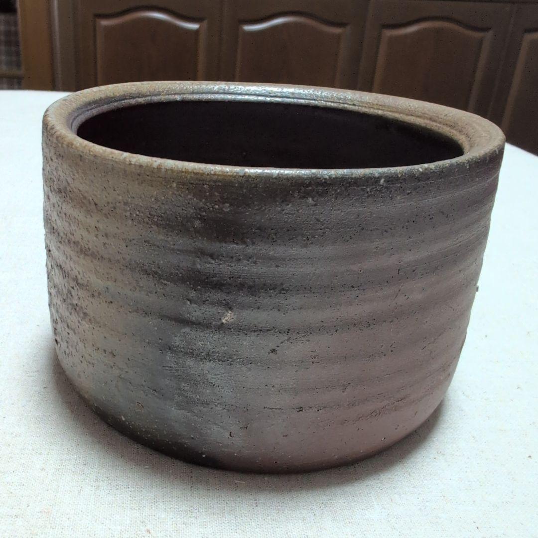茶道具　建水　備前焼　陶峰造　陶印「カ」共箱入