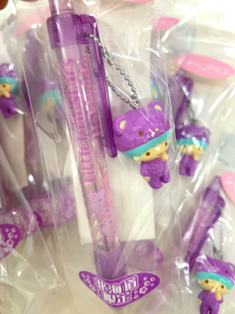 リトルツインスター　キキ＆ララ　北海道限定ラベンダーベア、キキシャープペン10本