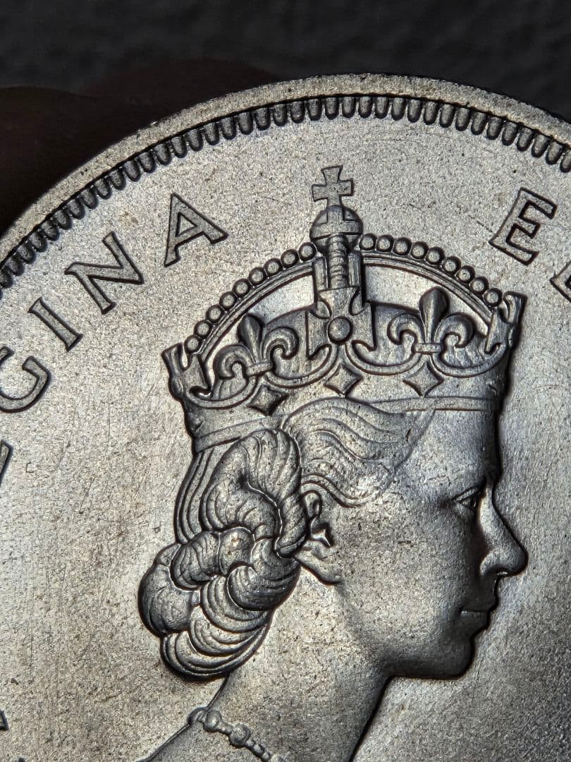 英領バーミューダ　エリザベス2世　発見350周年記念　1 クラウン銀貨　1959