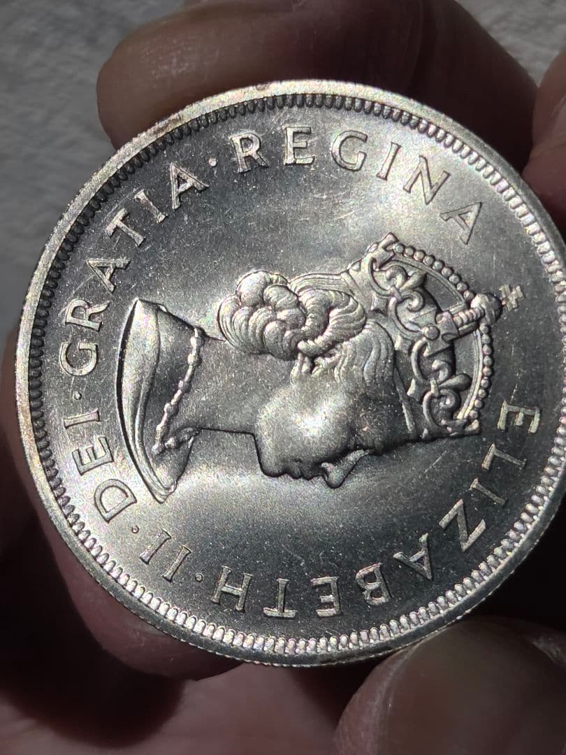 英領バーミューダ　エリザベス2世　発見350周年記念　1 クラウン銀貨　1959