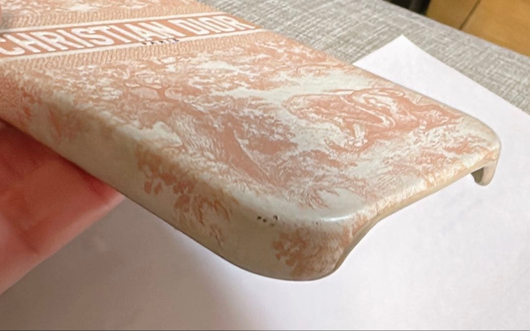 クリスチャンディオール ピンクベージュ トワルドジュイ柄 iPhoneケース