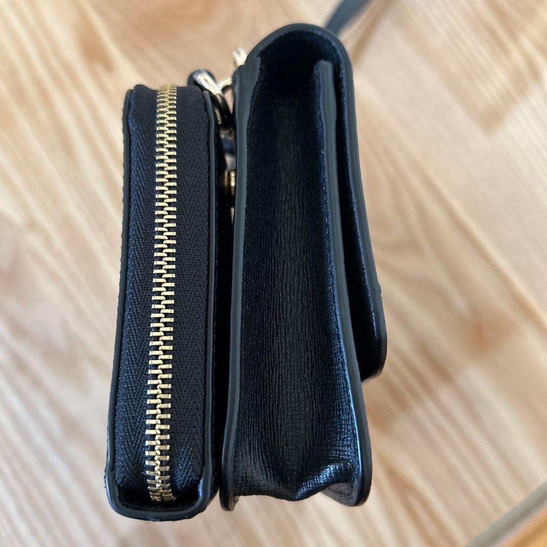 極美品　FURLA リーヴァ 2way ウォレットショルダーバッグ　ブラック