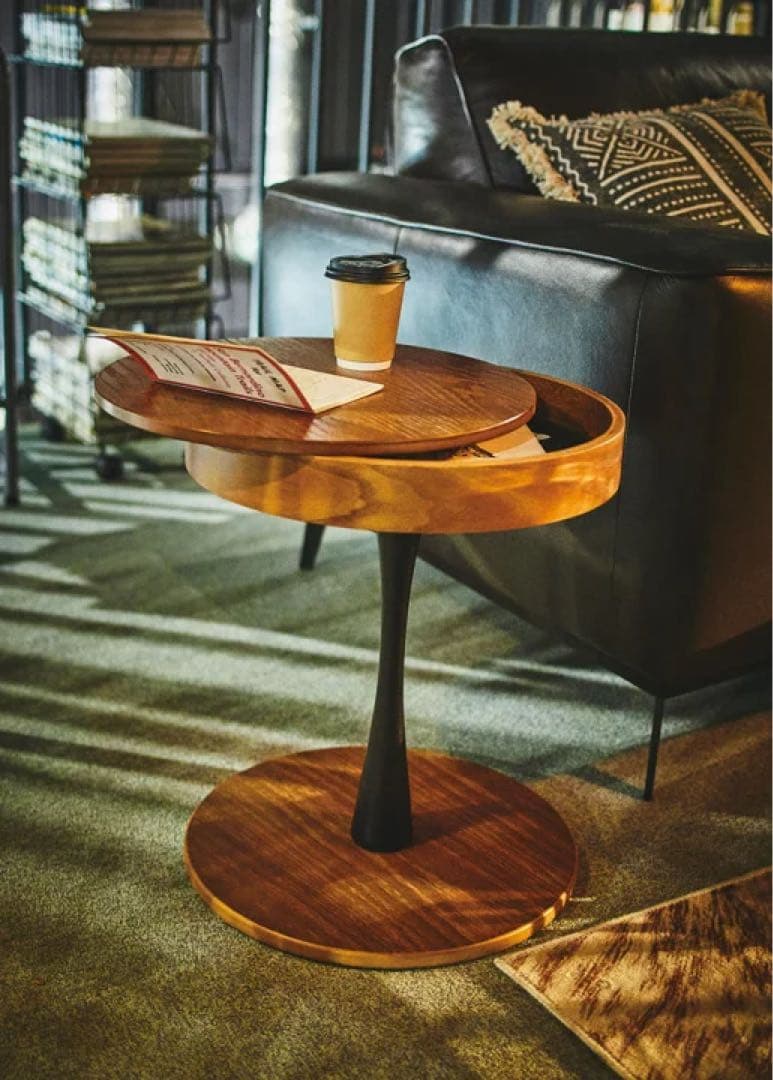 おしゃれ　PT-616　トレー　サイドテーブル　ダークブラウン　ビンテージ　北欧