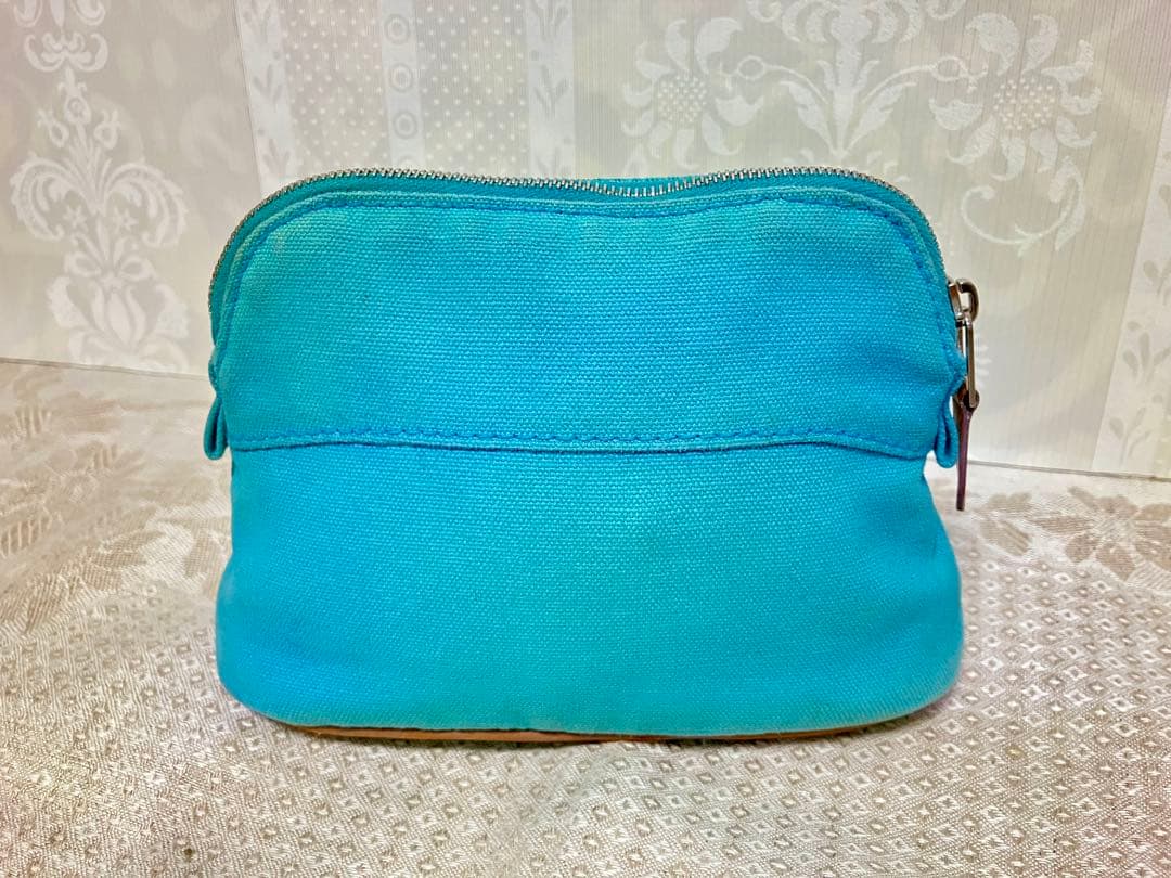 エルメス　ボリード　ポーチ　ブルー