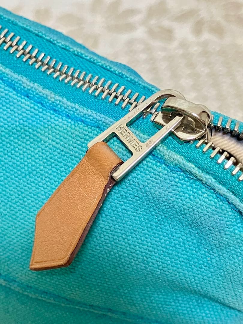 エルメス　ボリード　ポーチ　ブルー