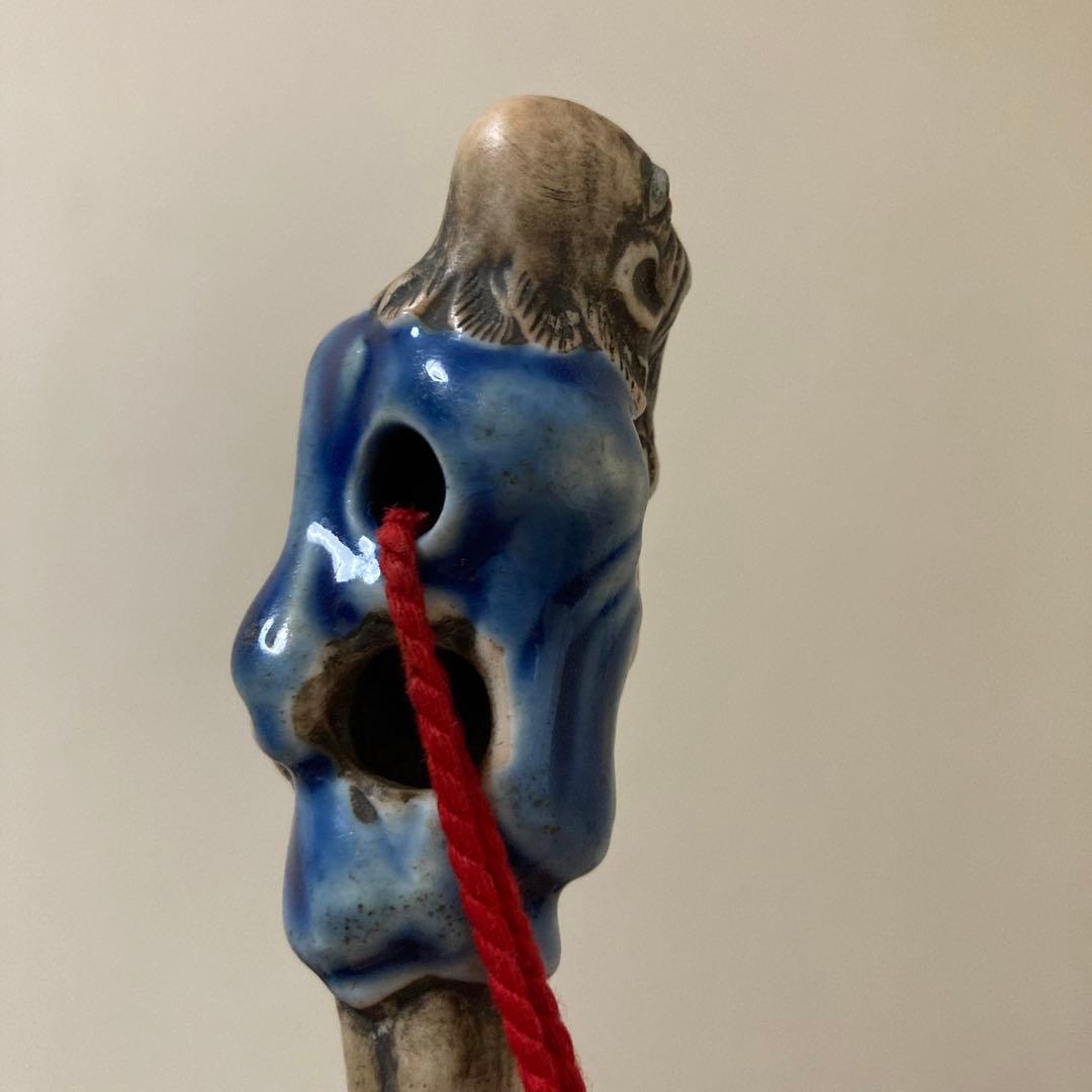 江戸中期〜後期？　古根付け　掲げ物　陶器×天然素材　2点セット