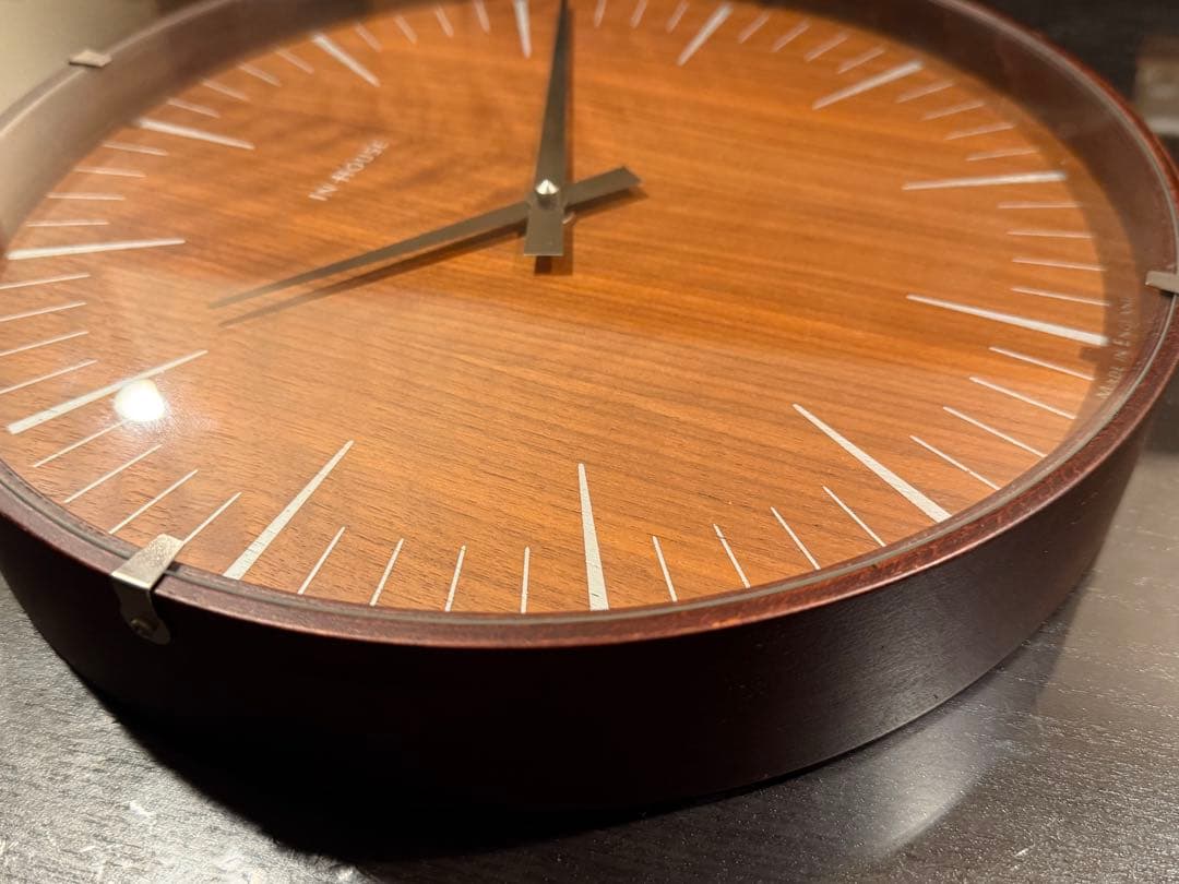 美品 IN HOUSE 掛け時計 30cm ウォルナット NW19WE 英国製