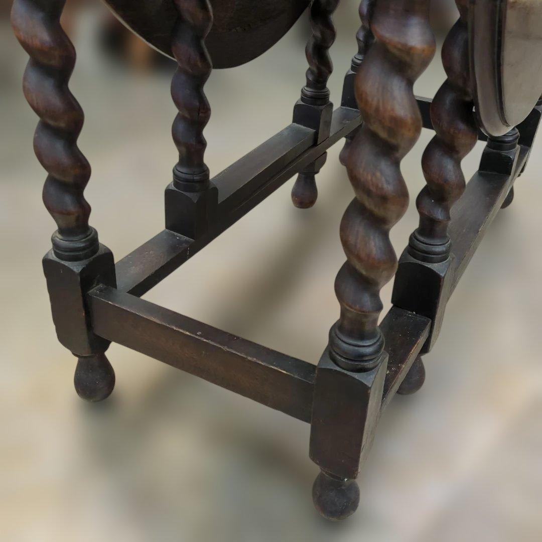 アンティーク ダークブラウン ドロップリーフテーブル　木製　机