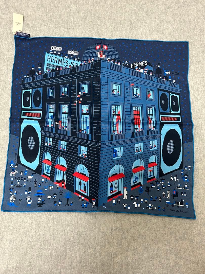 【新品・未使用】エルメス　ポケットチーフ　カレ　45 フォーブルパーティー