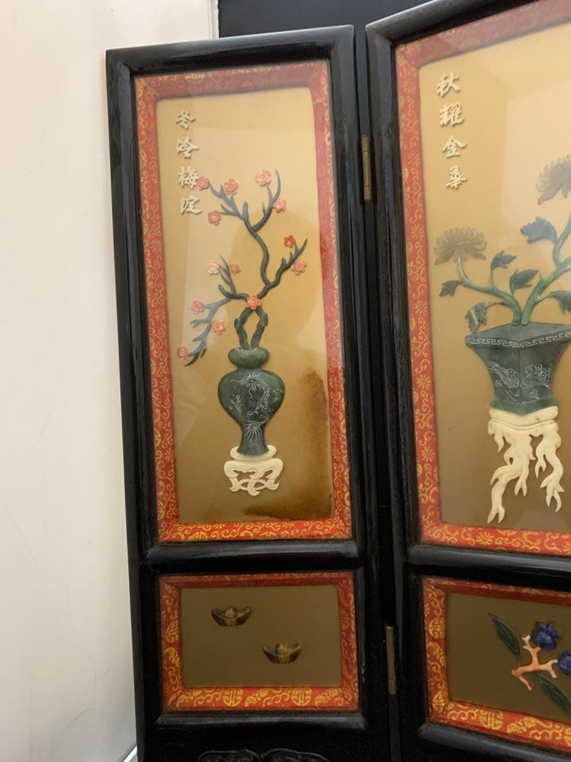 中国　ミニ屏風　ついたて　衝立