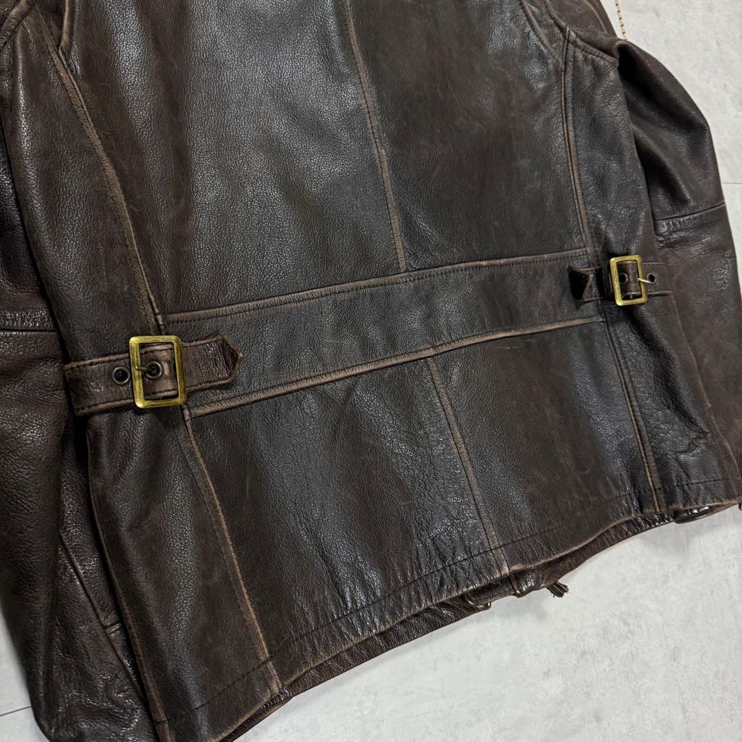 00s Eddie Bauer シングルレザージャケット TALONジップ 本革