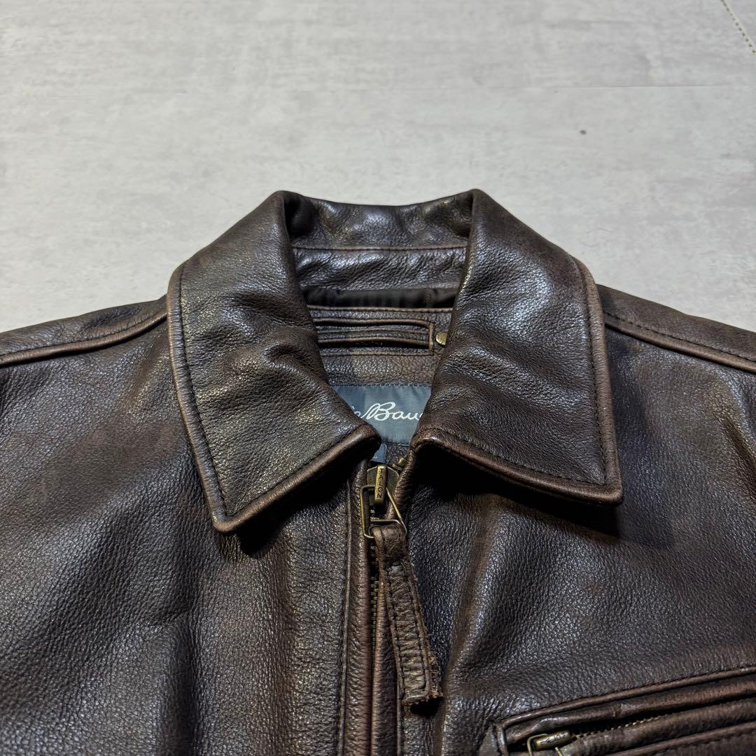 00s Eddie Bauer シングルレザージャケット TALONジップ 本革