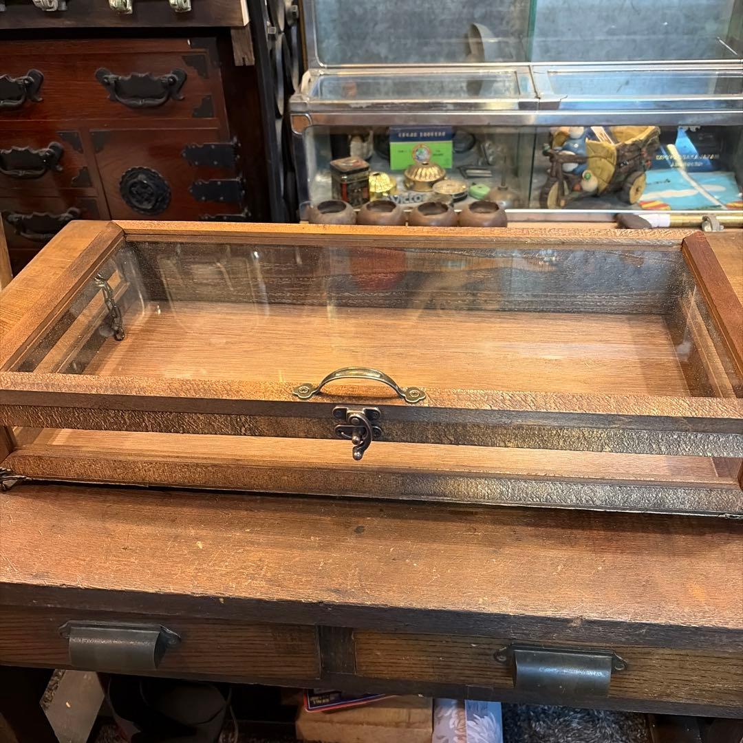 横長4面木製ガラスケース