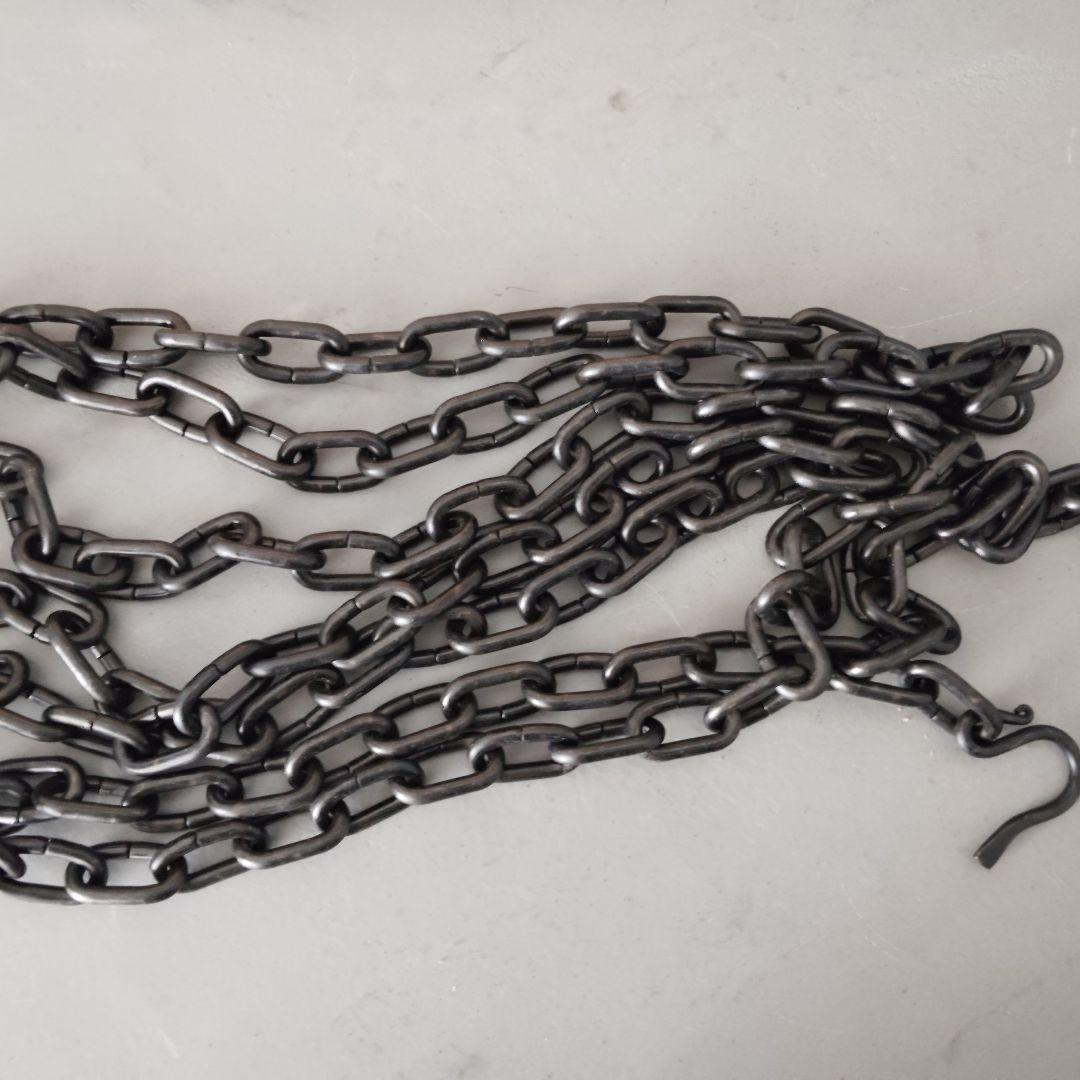 【未使用】茶道具 釣釜用具一式 釜鎖セット 釣手 真鍮製 釜鐶 鉄製 鎖