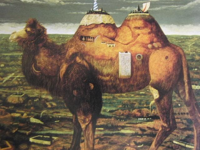 生駒泰充、【風の道】、希少な額装用画集画、新品高級額 額装付、状態良好