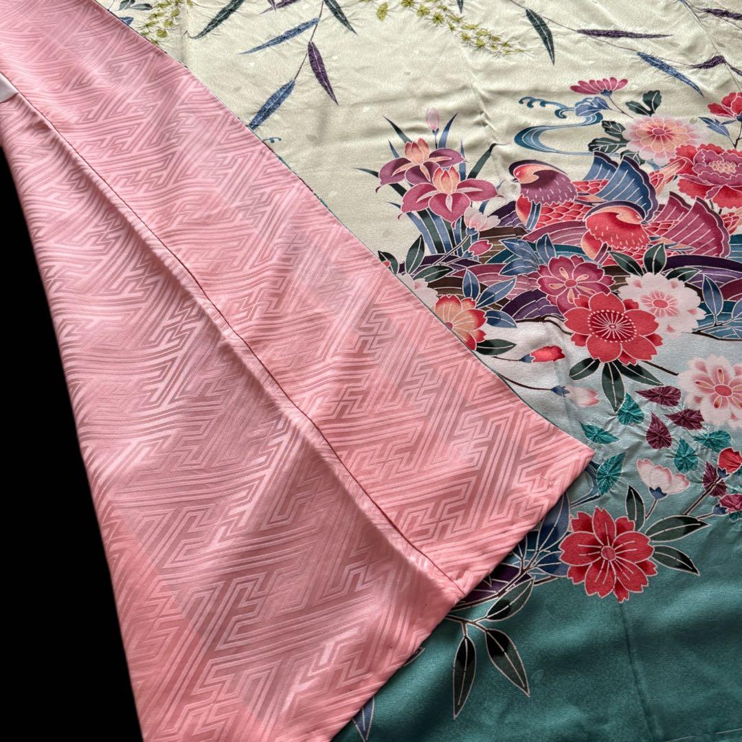 未使用品　振袖フルセット　トールサイズ　新品長襦袢　グリーン　161〜176cm