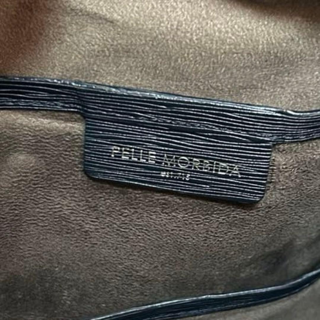 pelle morbida キャピターノ　ブリーフケース　ショルダー　ネイビー