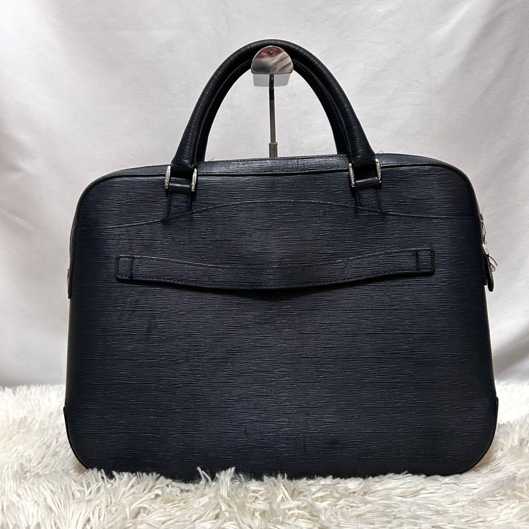 pelle morbida キャピターノ　ブリーフケース　ショルダー　ネイビー