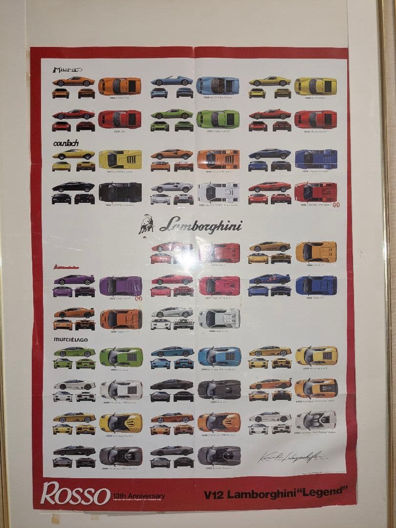 【超希少】林部研一　V12ランボルギーニ 「レジェンド」イラスト巨大ポスター