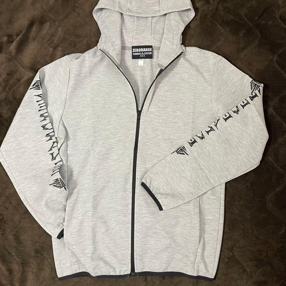 【完売品】零距離戦闘術 ドライ フルジップ フーディー パーカー 【グレー／L】