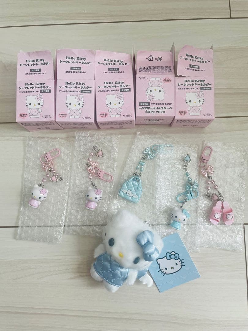 ハローキティ マスコットホルダー（ミニチュアキルト） ブルーストラップ