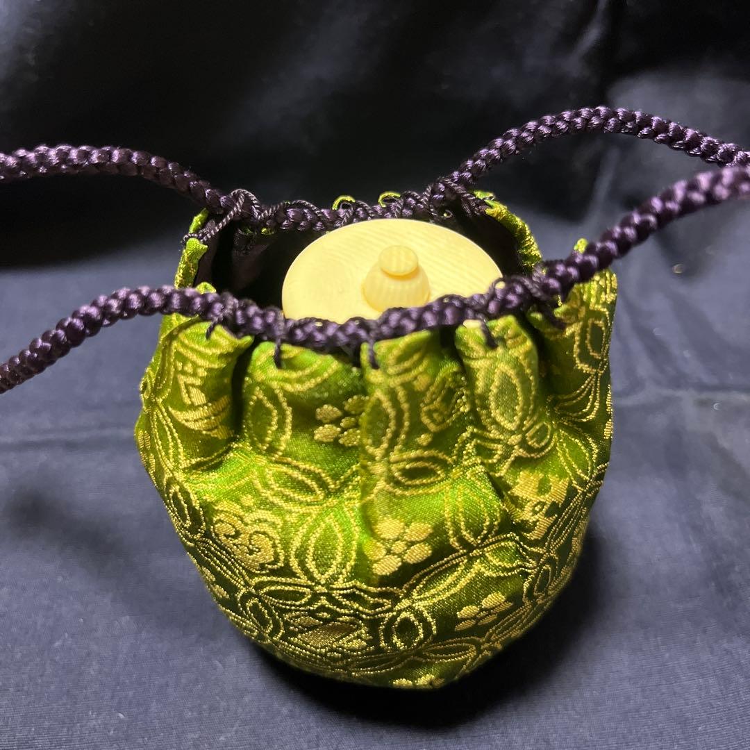 茶道具 陶器製容器 木製箱付き　まる壺茶入