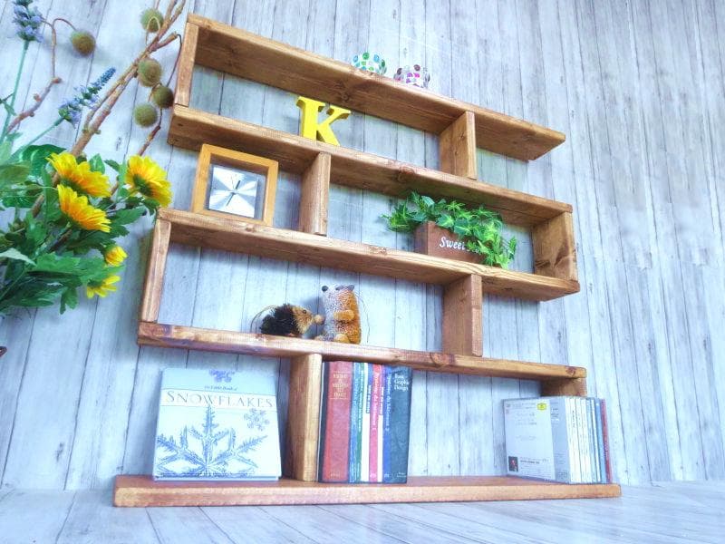 ハンドメイド ４段ラック 幅70cm (チーク色)