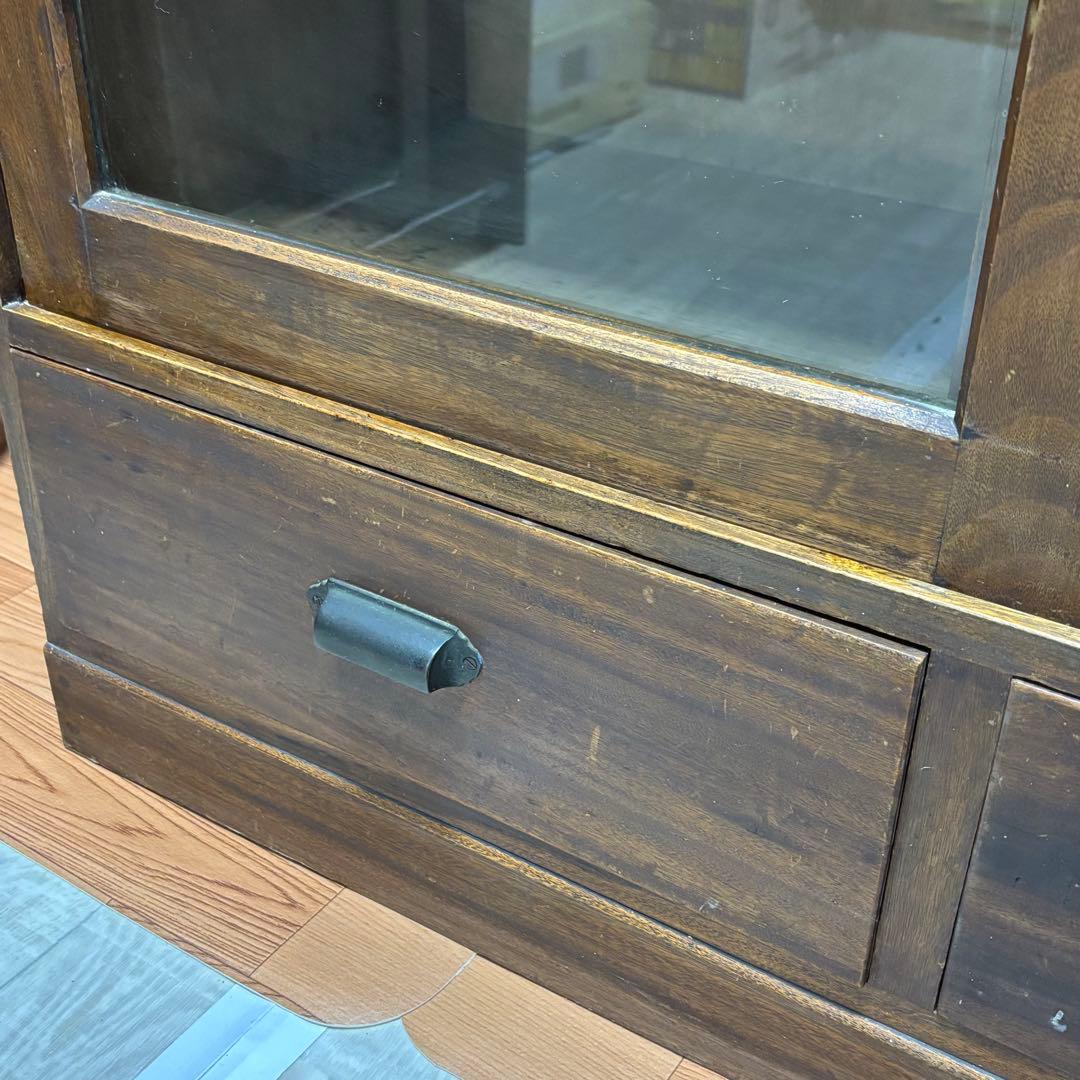 レトロ　アンティーク　飾り棚　キャビネット　古民家　食器棚　ガラス棚　カフェ